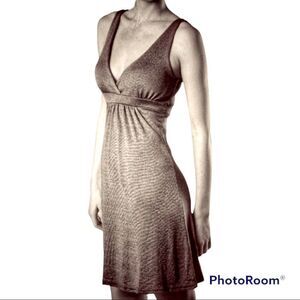 Michael Stars metallic surplice sleeveless stretch tank dress